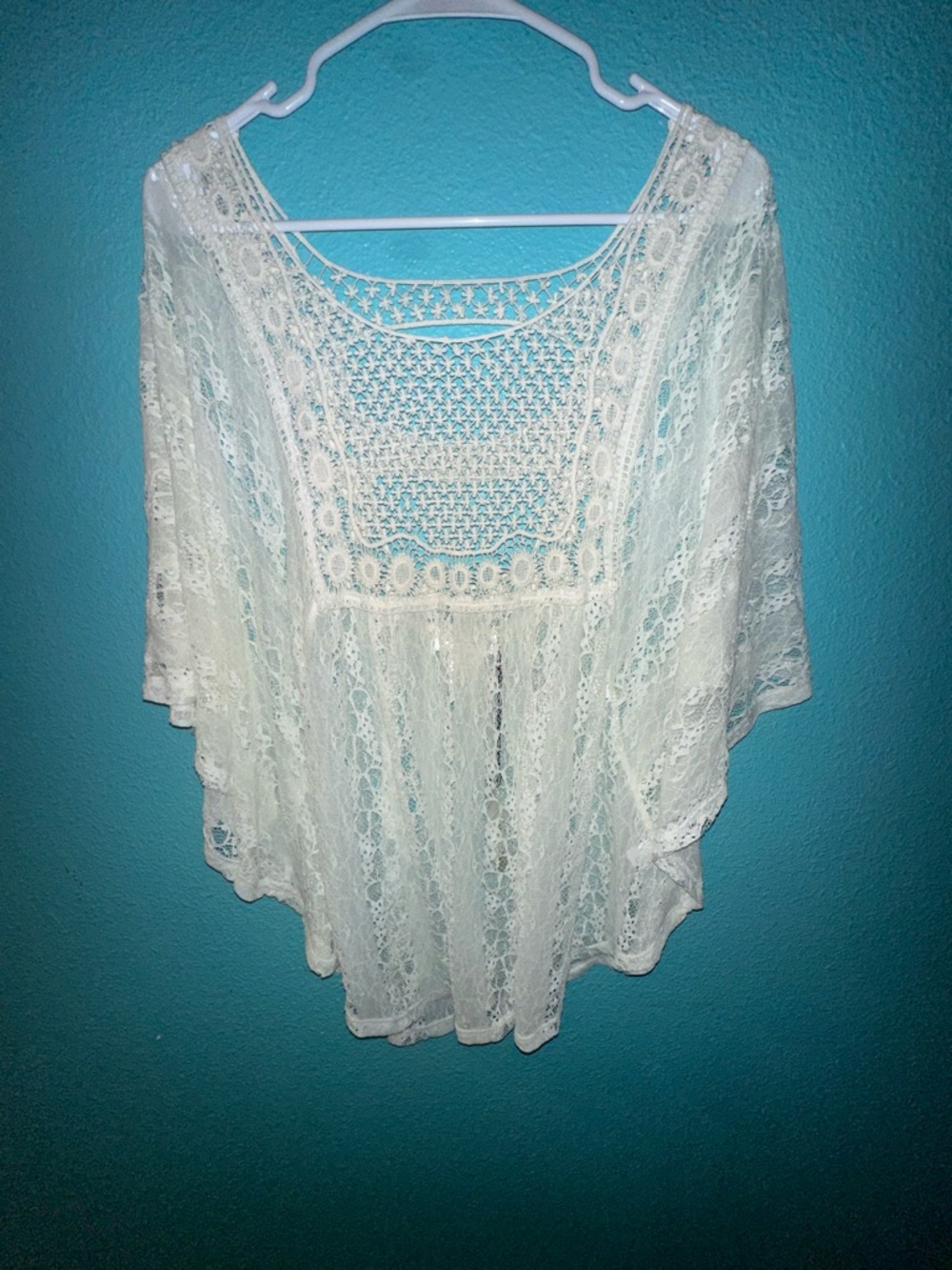 Shyanne Ivory Lace Crochet shirt